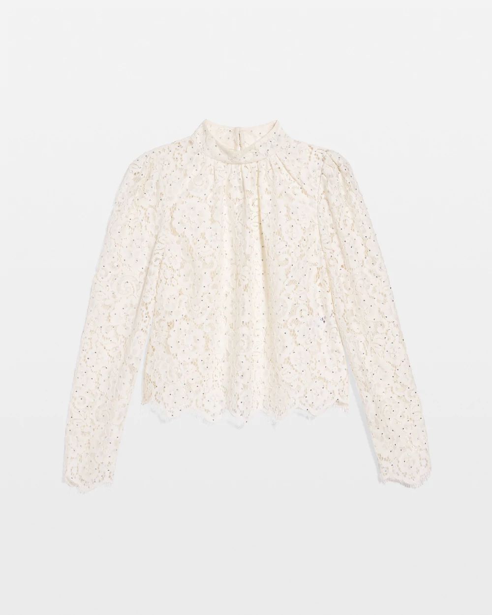 Embellished Lace Top | White House Black Market